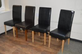 4 x Faux Leather Dining Chairs in Brown - Ref BB1799 GF - CL351 - Location: Chorley PR6