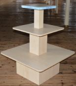 1 x Three Tier Display Island in Birch - H120 x W90 x D90 cms - Ref BB1762 2F - CL351 - Location: