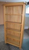 1 x Solid Oak Bookcase - H180 x W84 x D29 cms - Ref BB1522 GF - CL351 - Location: Chorley PR6