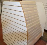 1 x Double-sided Greetings Card Stand With Slat Wall On The Sides - W128 x D110 x H153cm - BB920/KS