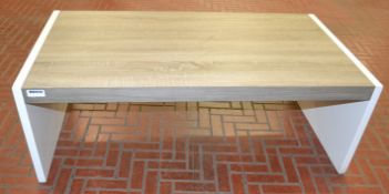 1 x Retail Display Table With Driftwood / Gloss White Finish - W111 x H38.5 x D60cm - Ref BB906 / KS