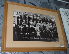 1 x Framed Portrait of College Mill Carding & Spinning Workforce c1913 - 62 x 83 cms - Ref BB1745 TF