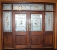 1 x Set of Double Doors With Surround - Smithhursts Restaurant and Bar - Includes Brass Hardware - H