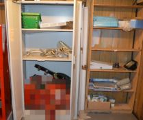1 x Assorted Lot to Include Storage Cabinet, Shelf Unit and Various Lighting - Ref BBMCAB -