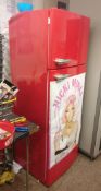 1 x Dunelm Spectrum Fridge Freezer in Red - Good Clean Condition - See Description - Ref BB000 -