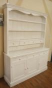 1 x Solid Pine Dresser Finished White - H119 x W153 x D42 cms - Ref BB1504 GF - CL351 - Location: Ch