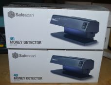 2 x Safescan 40 UV Counterfeit Money Detectors - New and Unused - RRP £60 - Ref BB1652 RO -