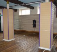 2 x Four Sided Slat Wall Pillar Covers / Protectors - H241 x W61 x D61 cms - Ref BB855 2F -