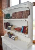 1 x Shabby Chic Dresser Top With Book Collection and Sideboard - H197 x W160 x 40 cms - Ref BB591 TF