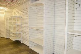Assortment Of Retail Slatwall Panels & Shelving - Ref BB1193 XS - CL351 - Location: Chorley PR6