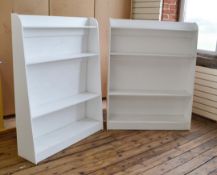 A Pair Of Display Units In White - Dimensions: W122 x H152.5 x D30cm - Ref M490 F3