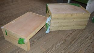 2 x Wooden Box Tables - Ref BB1557 GFF - CL351 - Location: Chorley PR6