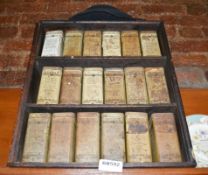 1 x Vintage Retail Display Shelf With 18 x Vintage Glucose-D GL Glaxo Laboratories Tins - Ref BB592