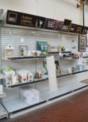 1 x Retail Slat Wall Display Wall Stand - Three Sections Measuring H229 x W100 cms Each - Ref BB1538