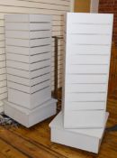 2 x Rotating Slat Wall Display Stands on Castors - H152 x W60 x D60 cms - Ref BB1767 2F - CL351 -