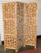 1 x 3-Fold Wooden Screen - Unused Stock - Dimensions: H180 x W150 x D3cm - Ref BB907 / KS