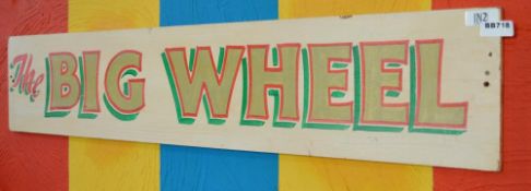 1 x Wooden Fairground Plaque - The Big Wheel - Ref BB718 - 50 x 10 Inch - CL351 - Location: Chorley