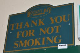 1 x Botany Bay Thank You For Not Smoking Sign - 41 x 30 cms -Ref BB447 3F - CL351 - Location: Chorle