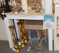 1 x Yankee Candle Table in White and Birch - Ref BB000 GFF - CL351 - Location: Chorley PR6Please