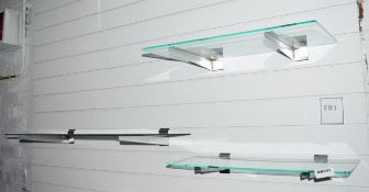 3 x Slat Wall Glass Shelves - Ref BB695 TF - CL351 - Location: Chorley PR6