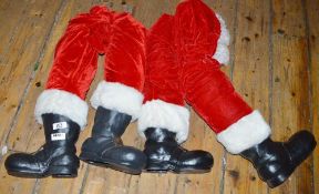 2 x Pairs of Life Size Father Christmas Legs With Boots - Ref BB363 TF - CL351 - Location: Chorley P