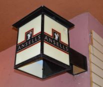 1 x Vintage Outdoor Ansells Three Sided Pub Wall Light - Ref BB000 - CL351 - Location: Chorley PR6
