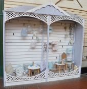 1 x Retail Display Pergola Unit With Slat Walls - H240 x W240 x D58 cms - Ref BB1550 GFF - CL351 -