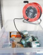 1 x Various Job Lot to Include Reel Extension Cable, Assorted Lightbulbs and 24v Transformer - Ref