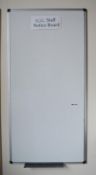 1 x White Board With Pen Shelf - 60 x 120 cms - Ref BB1750 TF - CL351 - Location: Chorley PR6