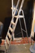 1 x Set of Youngman 6 Tread Aluminium Ladders - Ref BB1676 GF - CL351 - Location: Chorley PR6