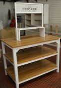 1 x Mason & Cash Branded Display Table With Shelving - Dimensions: W122 x D80 x H170cm - BB914 / KS