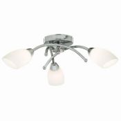 1 x EX DISPLAY OPERA CEILING LIGHT - CHROME FLUSH 3 LIGHT - CL364 - Ref: ERP1- code 12614 - Locatio