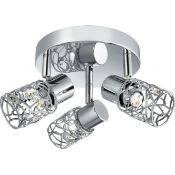 1 x Ex Display Mesh Spot II 3 Light Spotlight Polished Chrome and Crystal - CL364 - Ref: PAL Edin/2