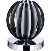 1 x Light Touch Table Lamp Chrome With Smoked Acrylic Leaves - New Boxed Stock - CL364 - Ref: PAL Ed