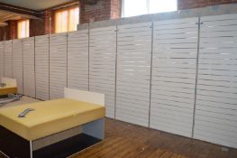 Approx 28 x Pieces of White and Silver Slat Rail Walls - Very Good Condition - CL351 2/3/F -