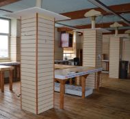 3 x Four Sided Slat Wall Pillar Covers / Protectors - H241 x W61 x D61 cms - Ref BB1778 2F - CL351 -