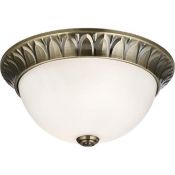 1 x Ex Display 2 Light Flush Ceiling Light Antique Brass - CL364 - Ref: ERP1- 12619 - Location: Alt
