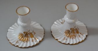 1 x A Pair Of Hamersley Bone China Candlestick Holders - Ref J2184 - CL314