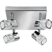 1 x Ex Display Blocs 4 Light Ceiling Spotlight Polished Chrome - CL364 - Ref: PAL Edin/2 12676 - Loc