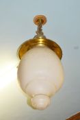 1 x Large Brass Ceiling Light With Opaque Shade - Ref BB663 - CL351 - Location: Chorley PR6