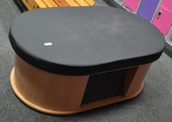 1 x Oval Changing Room Bench With Padded Top - Dimensions: L130 x W80 x H50cm - Ref: J2129/MCR -