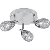 1 x Ex Display Mesh Spot 3 Light Spotlight Polished Chrome - CL364 - Ref: PAL Edin/3 12687 - Locatio