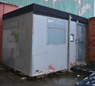 1 x Portable Office Cabin With Security Gate and Internal Light Fittings - Approx Dimensions H265