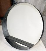 1 x Stylish Art Deco-Style Mirror With A Black Metal Frame - Used, In Very Good Overall