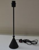 1 x CHELSOM Table Lamp With A Black Stem And Black Coned Shaped Base - Dimensions:H59/D12cm - New/Un