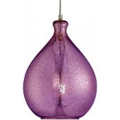 1 x Mercury 1 Light Glass Pendant Purple - New Boxed Stock - CL364 - Ref: ERP1- 9255PU - Location: A