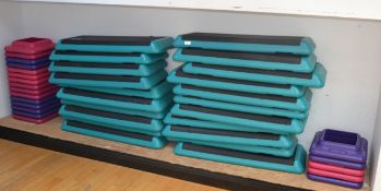 23 x Adjustable Platform Steppers with 34 x Risers