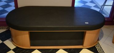 1 x Oval Changing Room Bench With Padded Top-Dimensions:L175/W80/H50cm - Ref: J2140/REC - CL356