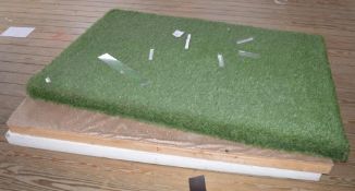 3 x Wooden Platforms - Covered in Materials Including Artificial Grass - 185 x 125 cms - Ref BB1563