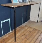 1 x Rustic Industrial Breakfast Bar With Walnut Top - H124 x 220 x D60 cms - Ref BB1706 2F - CL351 -